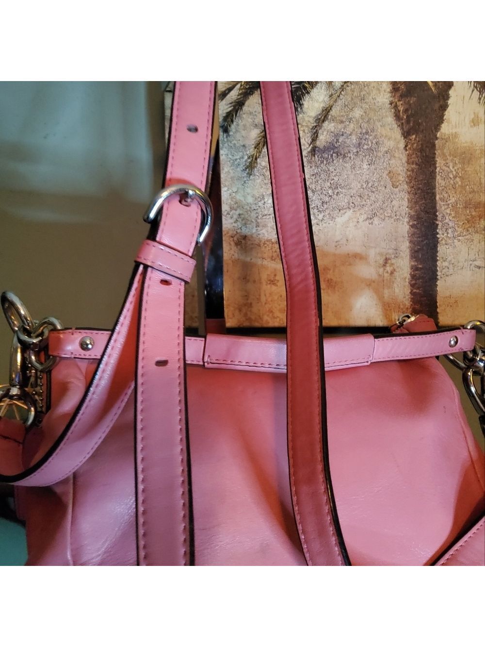 COACH AUTHENTIC CROSSBODY PINK "KRISTIN" CONVERTIBLE PURSE, PRE-OWNED - Picture 6 of 9